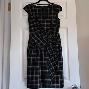 David Meister black and white plaid dress size 2